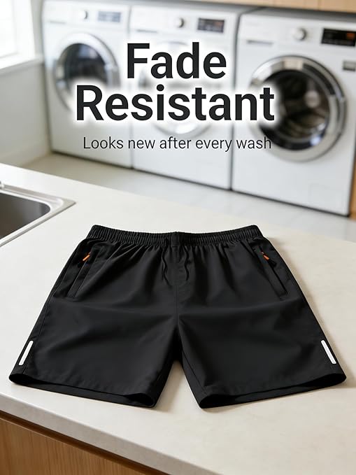Men's Quick Dry Summer Shorts, 5 Inch Lightweight Breathable Sports Shorts with Elastic Waist, Casual Beach Running Gym Shorts for Men
