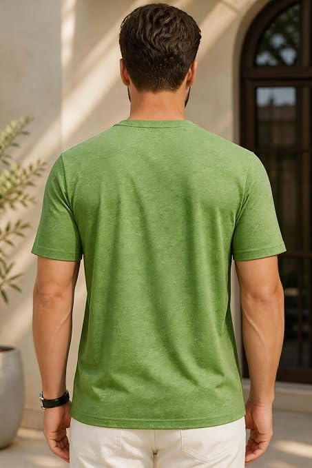 Mens 100% Cotton T-Shirt Classic Crew Neck Short Sleeve Tee Plain Solid Colour Soft Breathable Casual Daily Wear Top